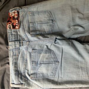 Casual Light Blue Flare Jeans